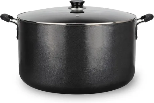 Vista 14 de Alpine Cuisine Olla antiadherente de 2.2 cuartos de galón con tapa de vidrio templado y asas de transporte, utensilios de cocina multiusos, horno