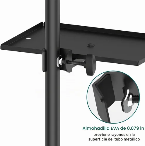 Vista 4 de Soporte de micrófono con abrazadera para soporte de micrófono, soporte de música para partitura de música para escenario, transmisión en vivo