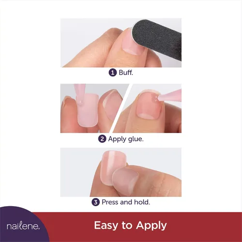 Vista 7 de Uñas postizas So Natural de la marca Nailene Brillo rosa melocotón
