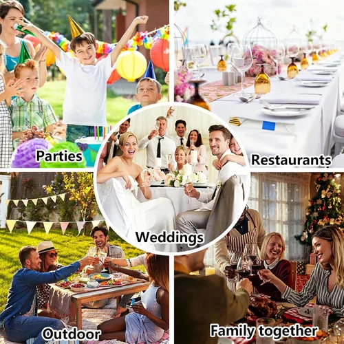 Vista 6 de Germiwipe - 2500 servilletas autoadhesivas de papel negro Bandas de cubiertos, servilleteros perfectos para fiestas de cumpleaños, bodas