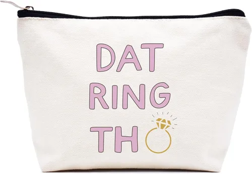 Vista 70 de LIBIHUA Bolsa de maquillaje para mujer, bolsa de cosméticos regalos para ella, bolsa de viaje femenina, Beige, 1 en mi era de Lacrosse Mom