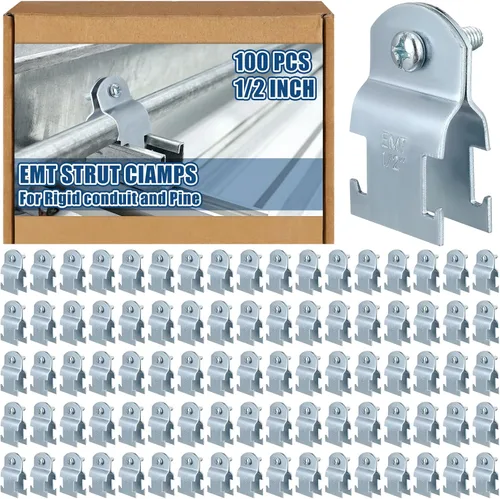 Vista 21 de Landhoow Emt Pipe - Abrazaderas universales de puntal para canal, accesorio de conducto electro galvanizado con perno y tuerca, herramienta