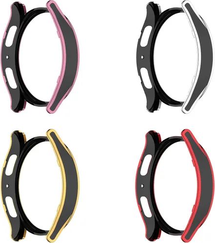 Vista 4 de MOTONG Funda protectora de PC con protector de pantalla de vidrio templado compatible con Samsung Galaxy Watch 5/4 de 1.575 pulgadas