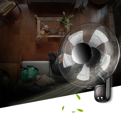 Vista 3 de Ventilador de Pared para Habitación De Niños, 60 W, Color Negro, 3 Velocidades, para El Hogar, El Dormitorio Y La Oficina, Negro-16.3 pulgadas
