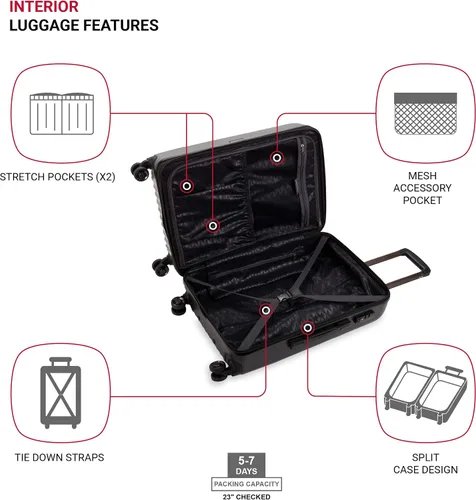Vista 4 de SWISSGEAR 7272 - Maleta rígida y expandible con ruedas giratorias