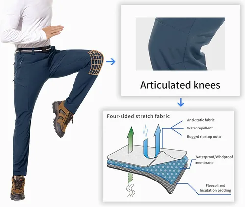 Vista 4 de Arunlluta Pantalones de nieve para hombre, pantalones de esquí resistentes al agua, pantalones de invierno para hombre, pantalones de snowboard