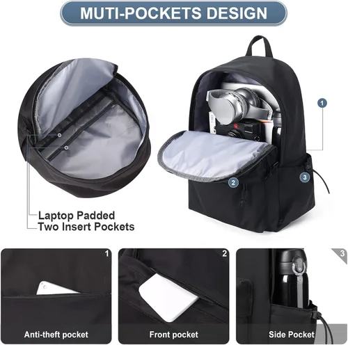 Vista 4 de PAUBACK Mochila escolar para niñas, resistente al agua, para la escuela secundaria, mochila para adolescentes, niños y niñas, mochila de escuela