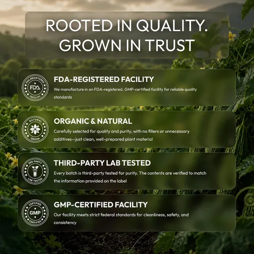 Vista 12 de Secrets of the Tribe Bitter Melon USDA Organic Extracto líquido sin alcohol para apoyo energético y digestivo Momordica Charantia frutos secos
