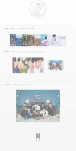 Vista 3 de BTS Be Essential Edition CD1p Poster On Pack140p PhotoBook7p PhotoCard1p PhotoCardMensaje PhotoCard SetSeguimiento Kpop sellado