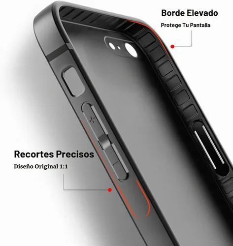 Vista 3 de TENOC Funda para iPhone 6 y iPhone 6s, Funda negra con amortiguador protector antihuellas mate para 4.7 pulgadas