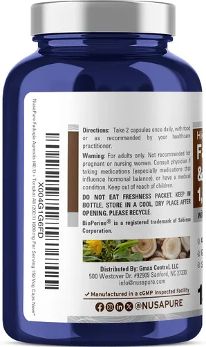 Vista 2 de NusaPure Fadogia Agrestis, 600 mg, 150 cápsulas vegetales (sin OMG, vegano) Herbal Formula, Eurycoma Longifolia 200:1 & 40:1 Extract, Suitable for