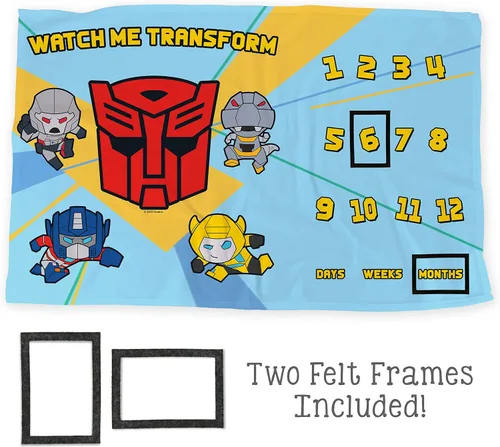 Vista 2 de LOGOVISION Transformers - Manta de hitos para bebé, 36 x 58 pulgadas, Watch Me Transform, unisex, para bebé niño y niña