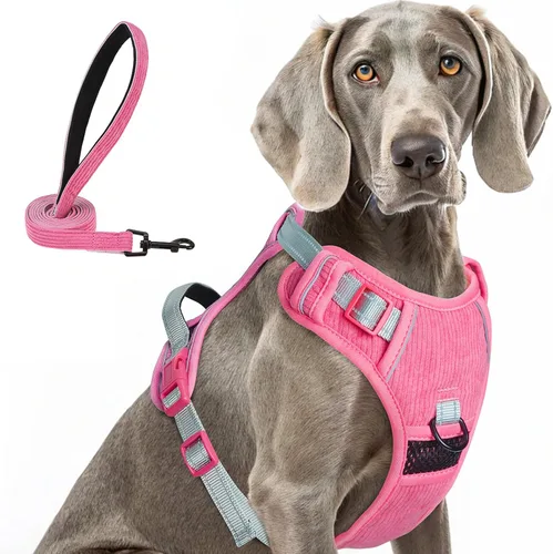 Vista 32 de BEAUTYZOO Arnés para perro sin tirones pequeño, juego de arnés y correa ajustable para perro - Fácil de usar con 3 hebillas/mango de control, arnés
