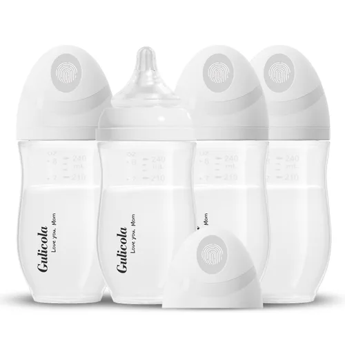 Vista 13 de Gulicola Natural PP Biberones de Lactancia para Bebés Conjunto para Recién Nacidos Paquete de 2, Tetinas de Flujo Lento, 0 Meses +, 5 oz - Rosa