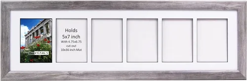 Vista 41 de Creative Picture Frames Marco de Fotos Negro con 2 Aberturas de Vidrio que Contiene Fotografías de 5 por 7 Pulgadas con Paspartú Negro de 10X12