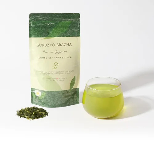 Vista 3 de Juego de té Gyokuro, Gokuzyo Aracha y bolsita de té de Japanese Green Tea Co – Surtido de té verde japonés de primera calidad – Sin OMG, sabor