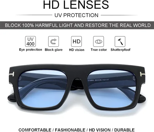 Vista 4 de NIDOVIX Gafas de sol cuadradas clásicas vintage para hombres y mujeres, marco grande, retro de los años 70, protección UV400