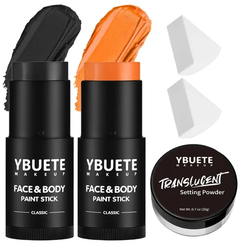 Vista 10 de YBUETE Blanco Negro Cara Cuerpo Pintura Palo Set para Halloween Cosplay SFX