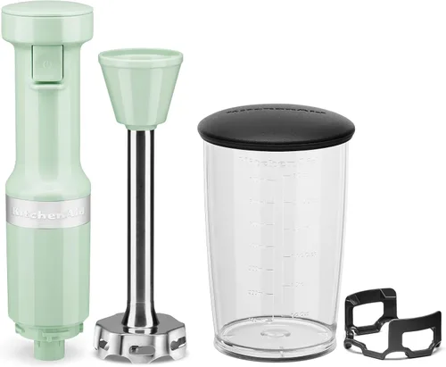 Vista 7 de KitchenAid Batidora de mano Ultra Power de 5 velocidades - KHM512, pistacho y batidora de mano con cable de velocidad variable KHBV53, pistacho