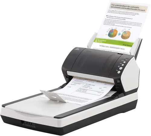 Vista 2 de Fujitsu fi-7240 Robusto Escáner de documentos dúplex de escritorio de oficina general a color con alimentador automático de documentos (ADF) y cama