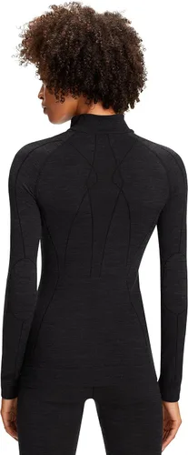Vista 2 de FALKE - Camisa extra cálida para mujer con cremallera y cuello - negro
