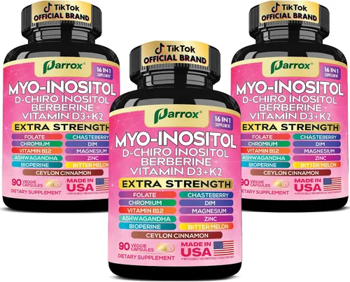 Vista 11 de Suplemento de Myo Inositol, D-Chiro Inositol, Folato, DIM, Vitamina D3, B12, K2, Cromo, Bioperina, Canela de Ceilán, Zinc, Ashwagandha, Agracejo