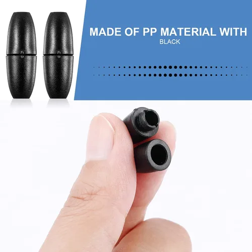 Vista 3 de WILLBOND 100 cierres separables para collares, cierres de pulsera de seguridad de plástico para cordón, conectores de barril de cuentas para Negro