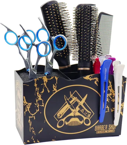 Vista 2 de Caja de soporte para tijeras de peluquería, suministros de peluquería, accesorios para estación de herramientas, organizador de escritorio, clips