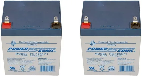 Vista 2 de Power Sonic Batería original PS-1250 F1 12V 5 Ah SLA (paquete de 2)