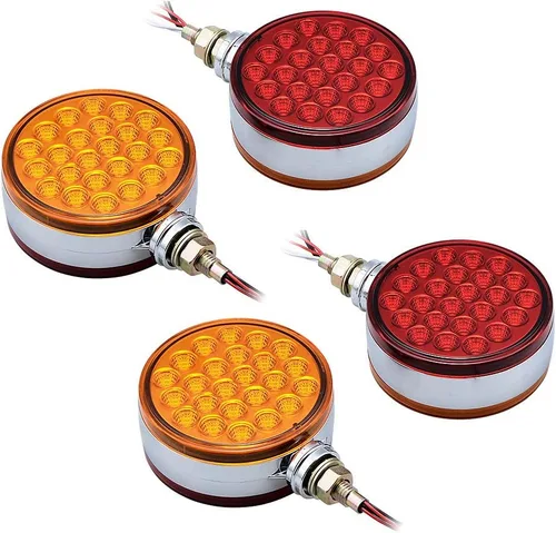 Vista 14 de Astra Depot 2 luces cuadradas de 51 LED para guardabarros de remolque, luces direccionales, doble cara, pedestal, luz de esquina, reflector, doble