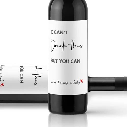 Vista 7 de Etiquetas de vino para anuncios de embarazo, 8 unidades ● Etiquetas de vino para anuncios de bebé, anuncio de embarazo para tías, revelación