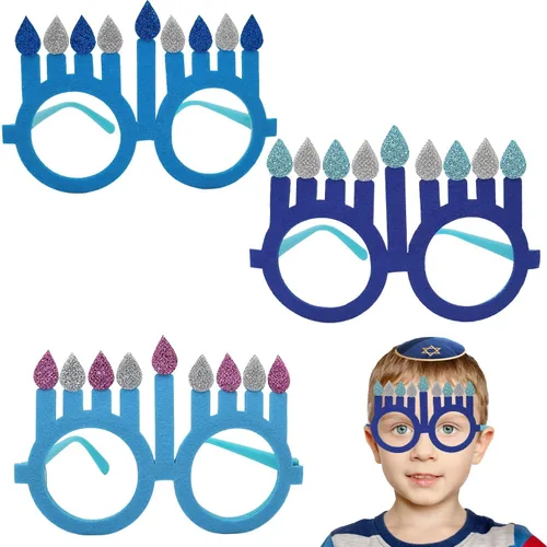 Vista 6 de The Dreidel Company Lentes Happy Hanukkah, regalos de fiesta y accesorios de fiesta, colores surtidos para niños