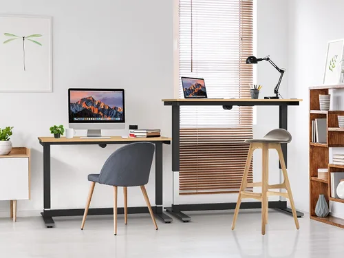 Vista 7 de CAXXA Escritorio eléctrico para computadora de altura ajustable, 48 x 24 pulgadas, marco negro de teca