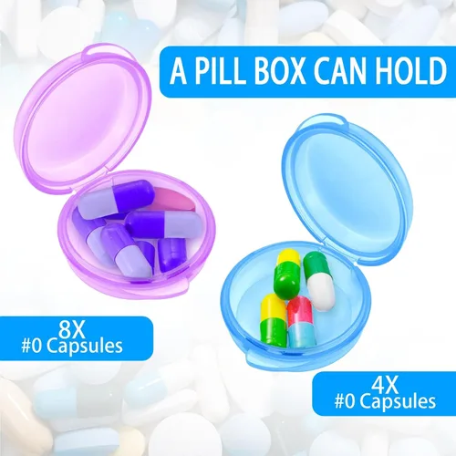 Vista 3 de Patelai Paquete de 6 cajas pequeñas organizadoras de píldoras, contenedor de píldoras de viaje, portátil, diario, mini estuche para medicamentos