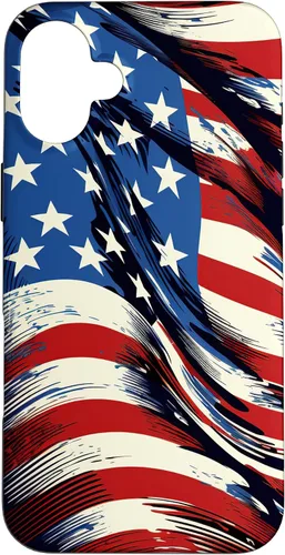 Vista 22 de iPhone 16 Cool USA Flag - Estados Unidos de América - Funda de diseño patriótico