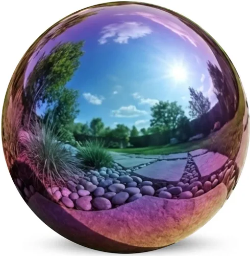 Vista 10 de Lulu Decor, bola de espejo de observación de cobre y acero inoxidable de 30,48 cm, globo de decoración de jardín con acabado suave y brillante