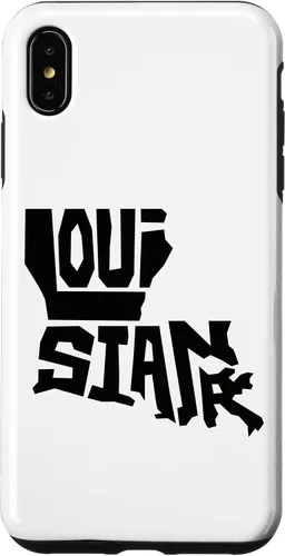 Vista 7 de iPhone 15 Patriotic Home State Map of Louisiana Text Art Shape Design Case