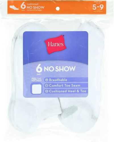 Vista 3 de Calcetines Hanes para mujer ligeros y transpirables paquete de 6 pares