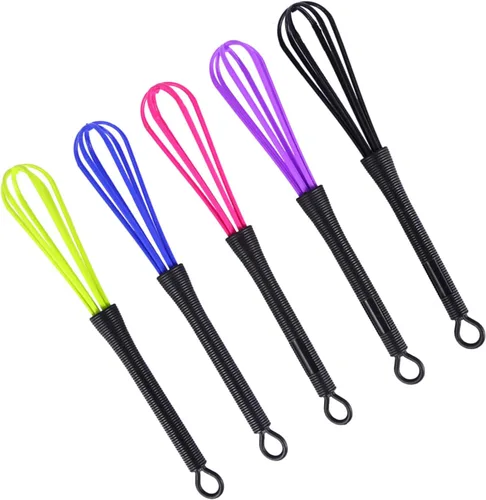 Vista 2 de Juego de batidor de lava, 5 piezas de plástico para peluquería peluquería de peluquería color crema batidor de cocina (verde, rojo rosa, azul, negro)