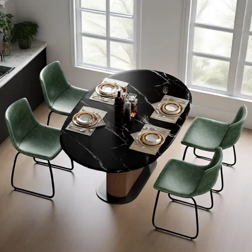Vista 37 de YaFiti - Juego de 2 sillas de comedor de 18 pulgadas, sillas modernas tapizadas para comedor con cojines de piel sintética y patas de metal, silla