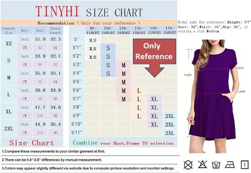 Vista 3 de TINYHI Vestido de túnica para mujer ajustado cómodo casual floral lindo