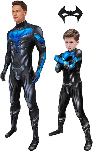 Vista 2 de EOILFM Halloween Men's Superhero Costume Cosplay Boys Suit Zentai Outfit Jumpsuit Spandex 3D Style For Kids Adult