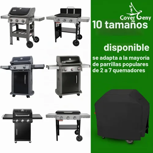 Vista 8 de Cubierta de parrilla pequeña impermeable para exteriores para Weber Spirit 210 Series (E 210, S 210, E 215), Charbroil, Kenmore Grills, cubierta