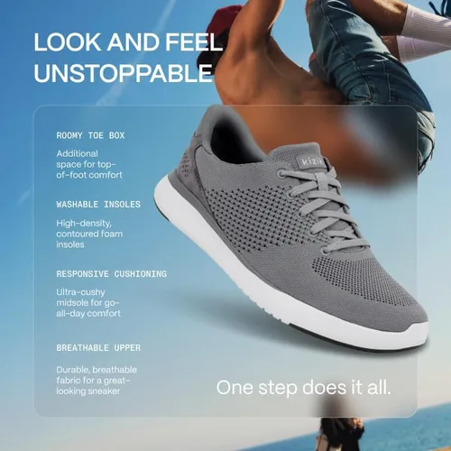 Vista 3 de Kizik Lima - Zapatos deportivos cómodos y transpirables de punto, fáciles de poner, zapatos para caminar para hombres, mujeres y ancianos, zapatos