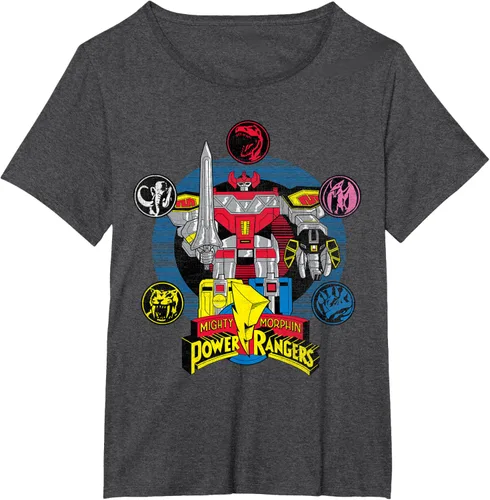 Vista 26 de Power Rangers Camiseta Megazord Asfalto