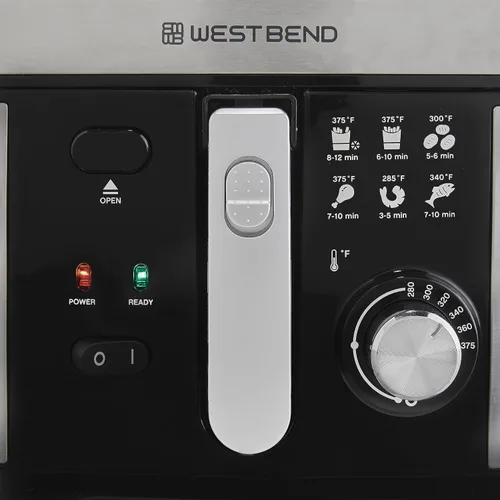 Vista 9 de Freidora West Bend con control de temperatura ajustable, cesta antiadherente, ventana de fácil visualización y guía de temperatura, asa plegable