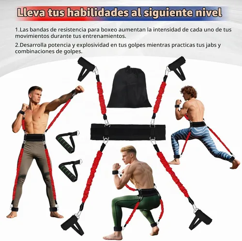 Vista 3 de Conjunto de bandas de resistencia para boxeo YORWHIN para equipo de entrenamiento de MMA y artes marciales, bandas de ejercicio de 150 libras