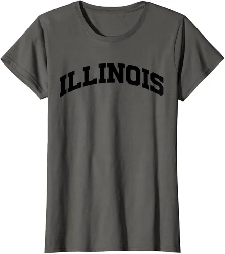 Vista 8 de Illinois Gift - Camiseta de diseño deportivo con texto universitario, gris, S