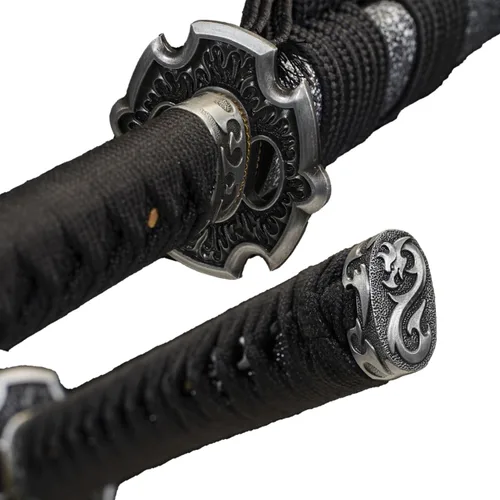 Vista 2 de Espada Katana Wuaiyebet forjada a mano tradicional con acero de alto carbono 1045/1060, espadas samurai japonesas hechas a mano, templadas al calor