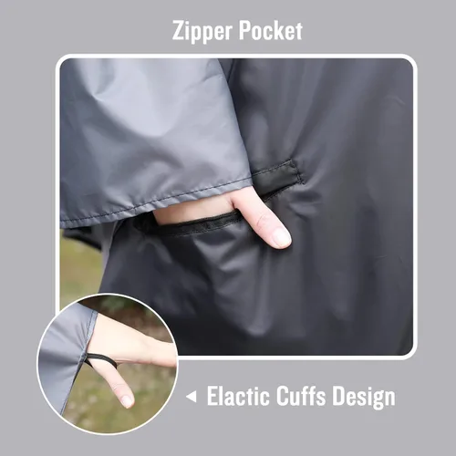 Vista 5 de SaphiRose Unisex Rain Poncho Raincoat Hooded for Adults Women with Pockets